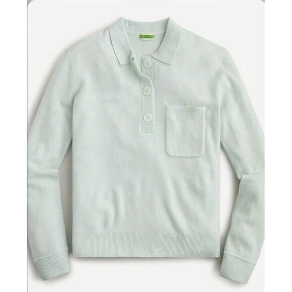 J. Crew Sweaters - J Crew Cashmere Collared Sweater Oversized Womens‎ Size 2XL Heather Mint AQ382